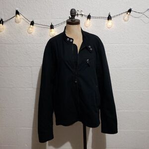 Guess Men Active Black Zip Up Jacket in Size Large